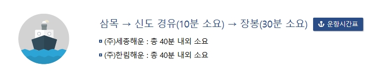 장봉도 여행 배시간표