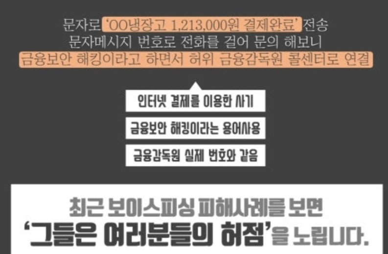보이스피싱 피해사례 예시 이미지