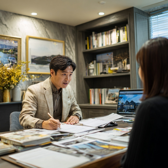 취업 상담을 받는 여성