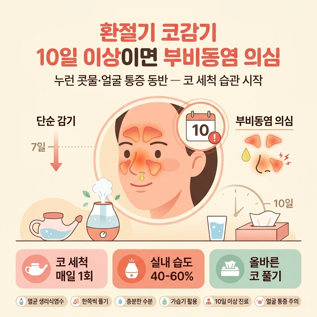 환절기 코감기 10일 이상? 얼굴 통증 동반하면 부비동염 의심