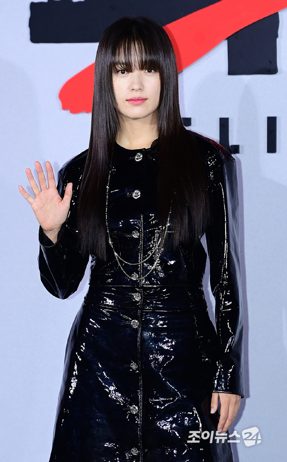 배우 한효주가 14일 오전 서울 용산구 CGV 아이파크몰에서 열린 넷플릭스 영화 '독전2'(감독 백종열) 제작보고회에 참석하고 있다. [사진=정소희 기자]