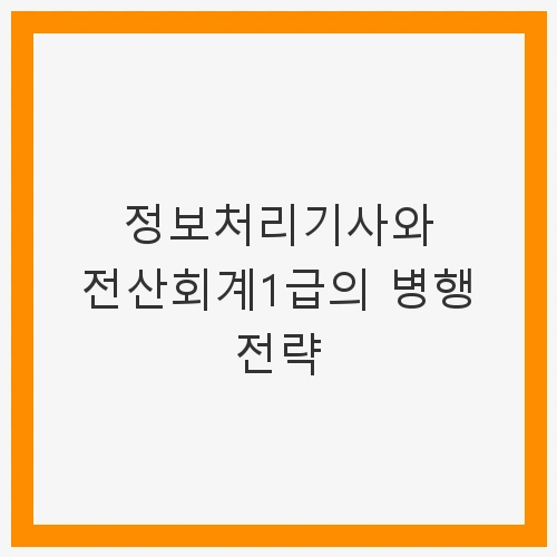 정보처리기사와 전산회계1급의 병행 전략