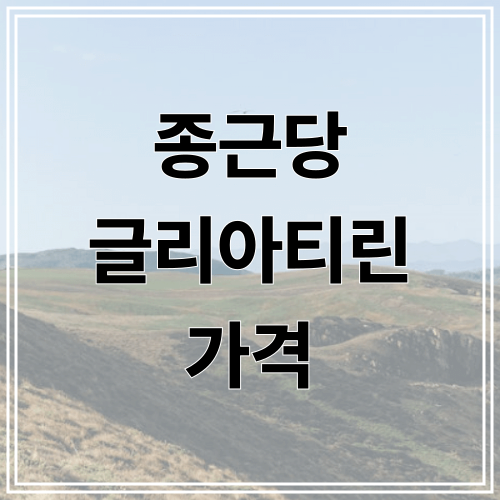 종근당 글리아티린 가격