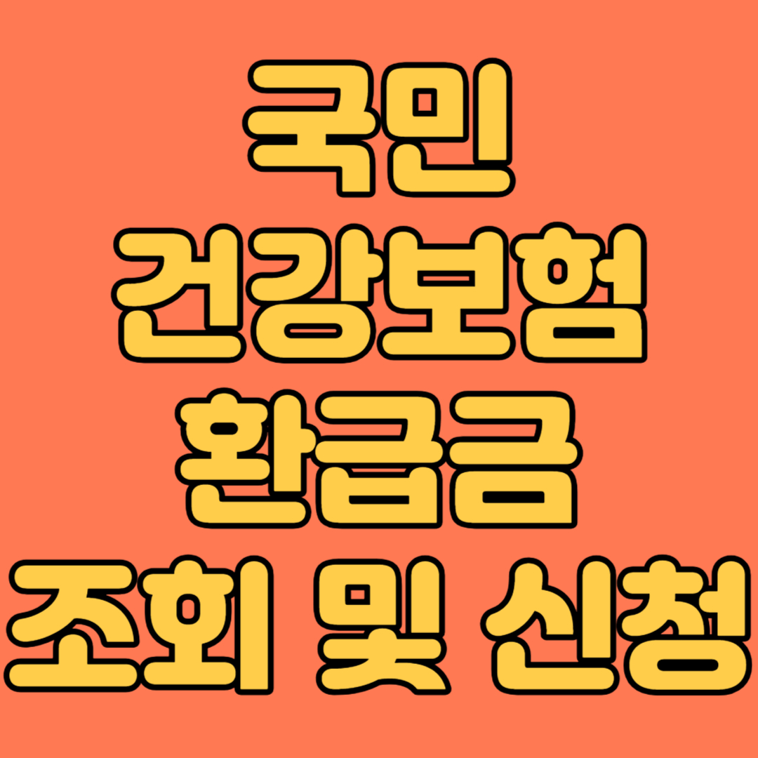 국민건강보험 환급금 조회 및 신청