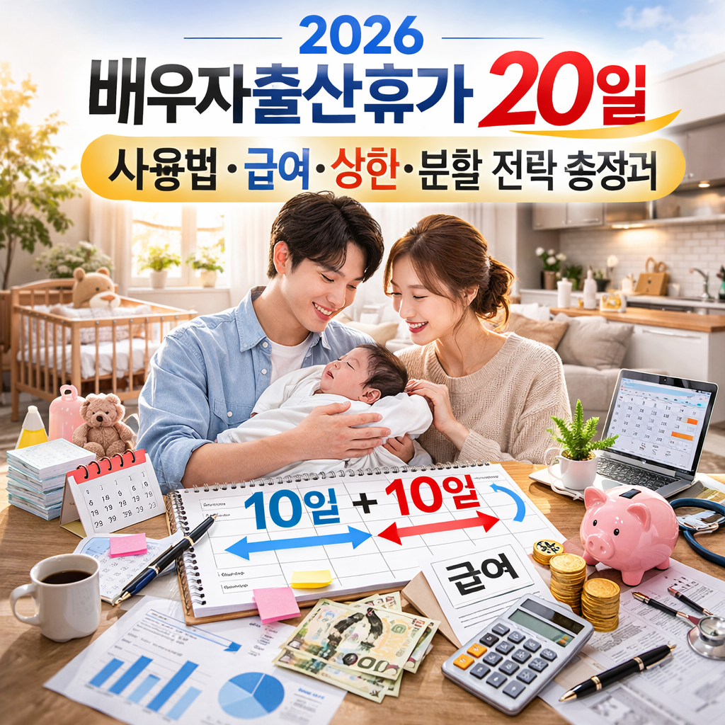 2026 배우자출산휴가 20일 사용법 급여 상한 분할 전략 총정리