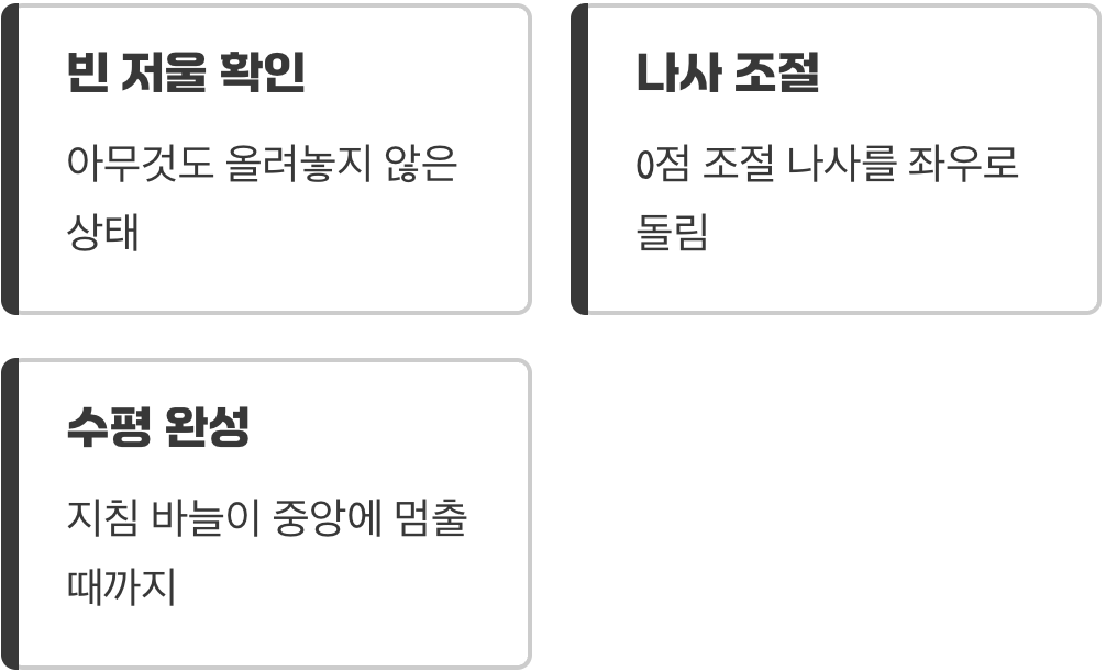 가장 먼저, 0점 조절부터