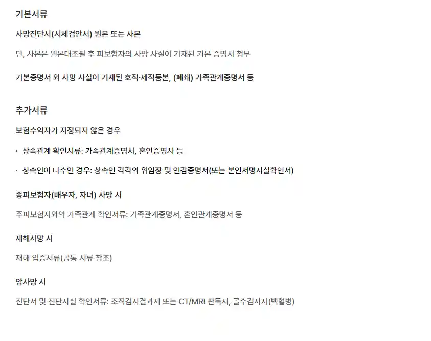 교보생명 보험금 청구서류