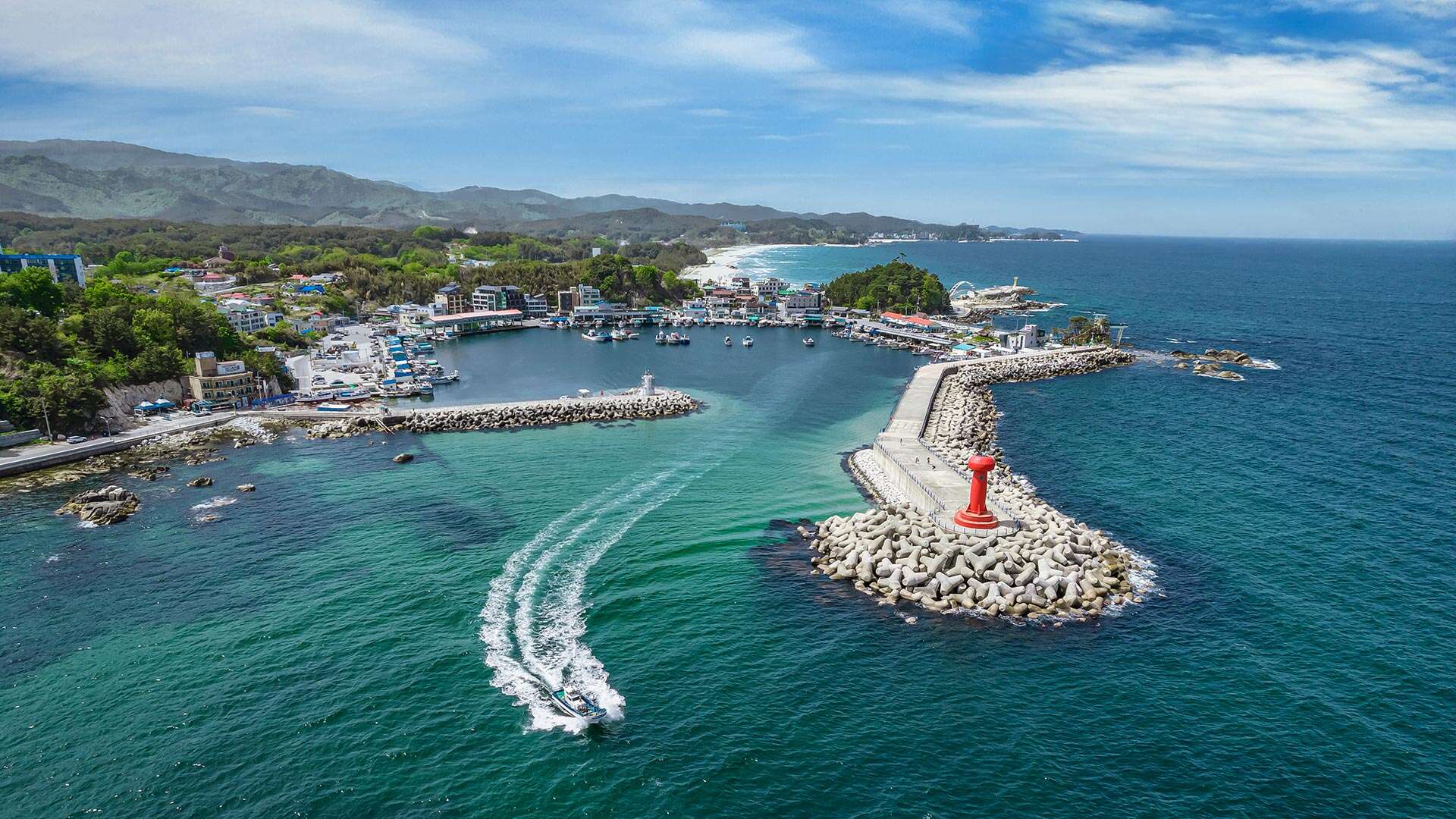 남애항 항공 사진