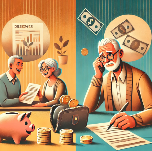 노후 계획을 하는 사진