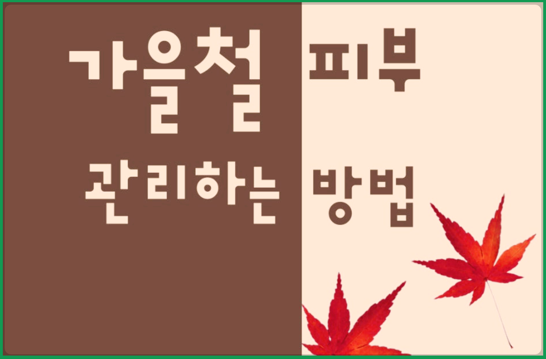 가을철 피부관리