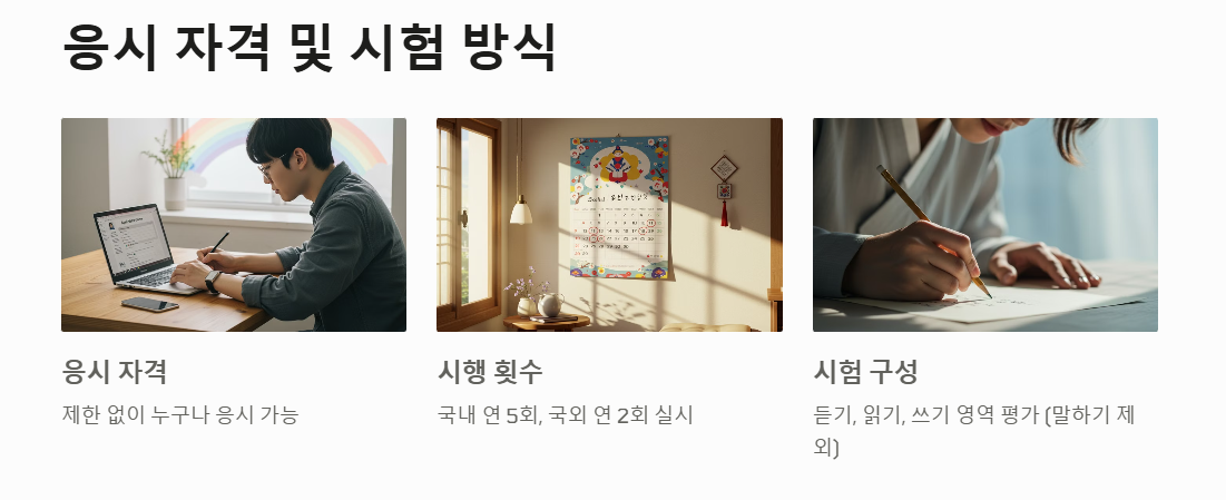 한국어능력시험 응시자격 및 시험 방식