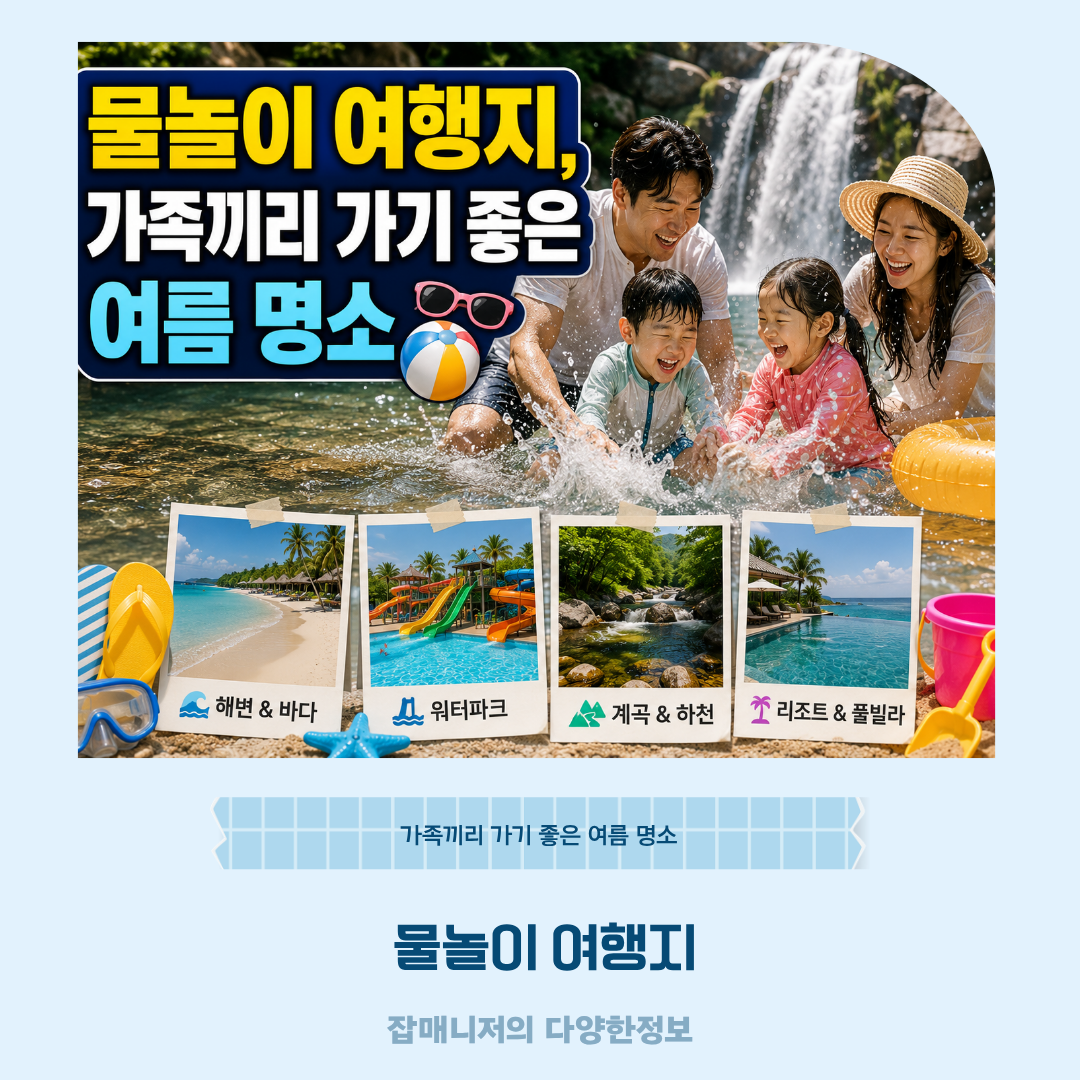 물놀이 여행지, 가족끼리 가기 좋은 여름 명소