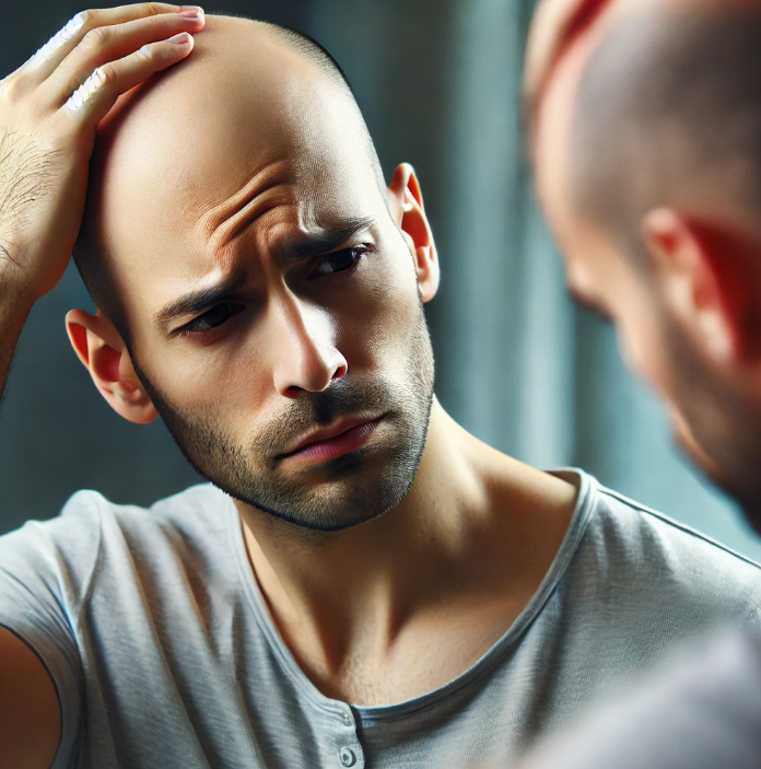 대머리를 고민하는 남자