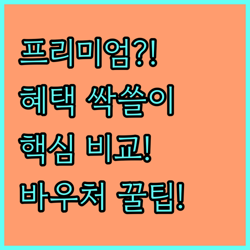 나에게 맞는 프리미엄 카드 혜택 비교..