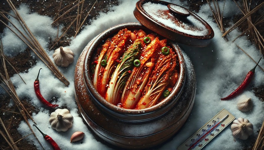 항아리에 담긴 김장김치