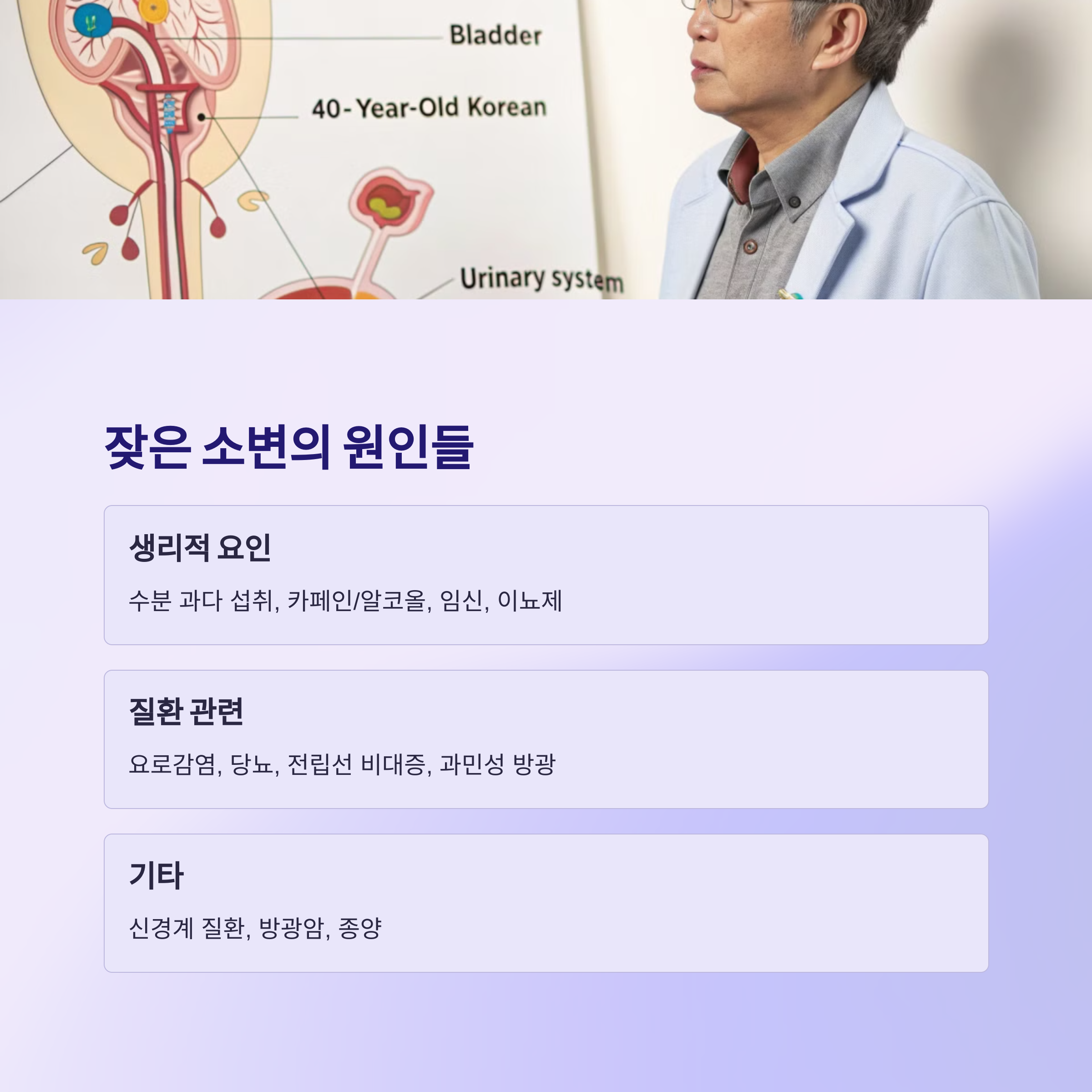 잦은 소변의 주요 원인