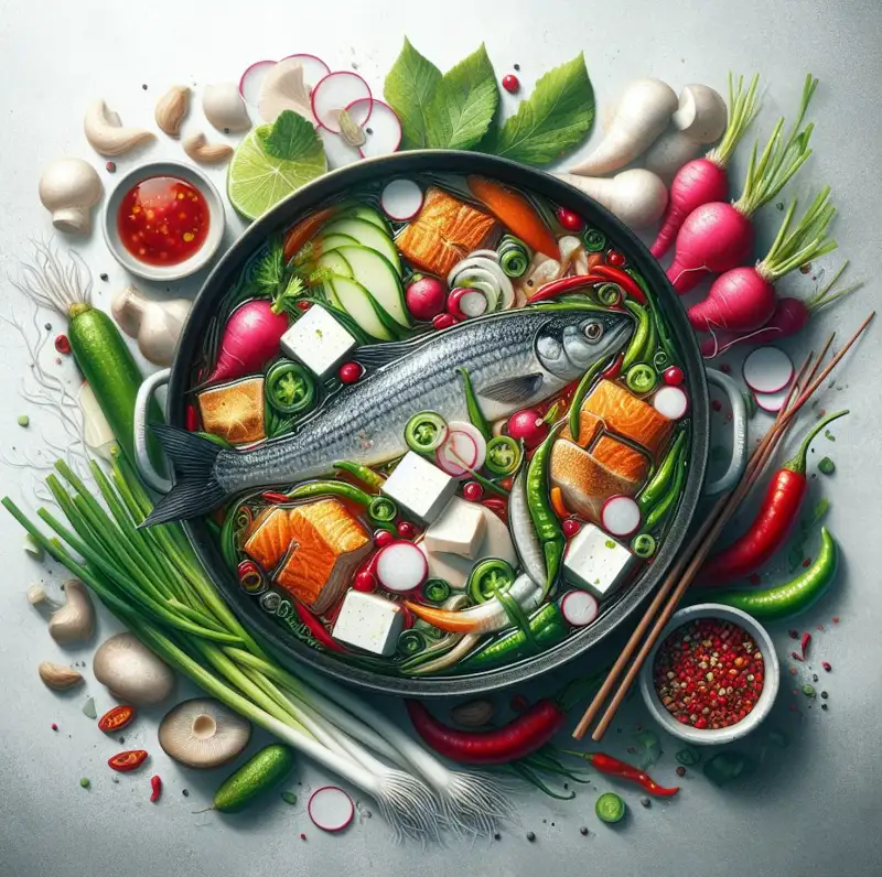 동태와-여러기지-재료들로-동태탕을-만드는-그림