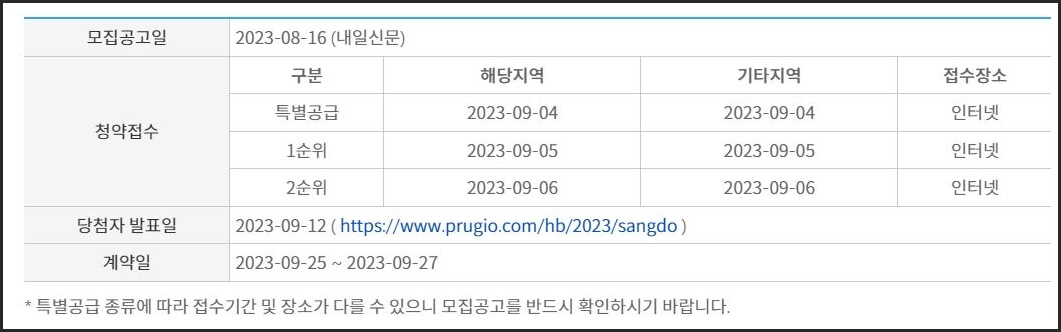 청약일정안내문