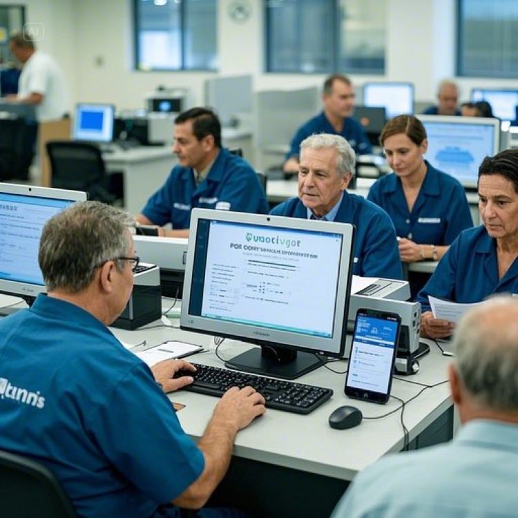 형형색색 다양한 연령과 직업의 근로자가 PC·모바일로 근로장려금을 신청·심사·지급 조회, 이의신청하는 모든 과정이 순차적으로 시각화된 이미지. 정부지원 로고와 입금 알림 메시지가 상징적으로 함께 큼직하게 배치된 장면