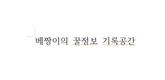 한글 빨간줄 생성화면