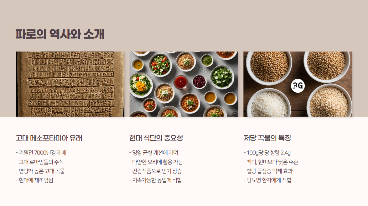 고대 곡물 파로의 효과와 효능