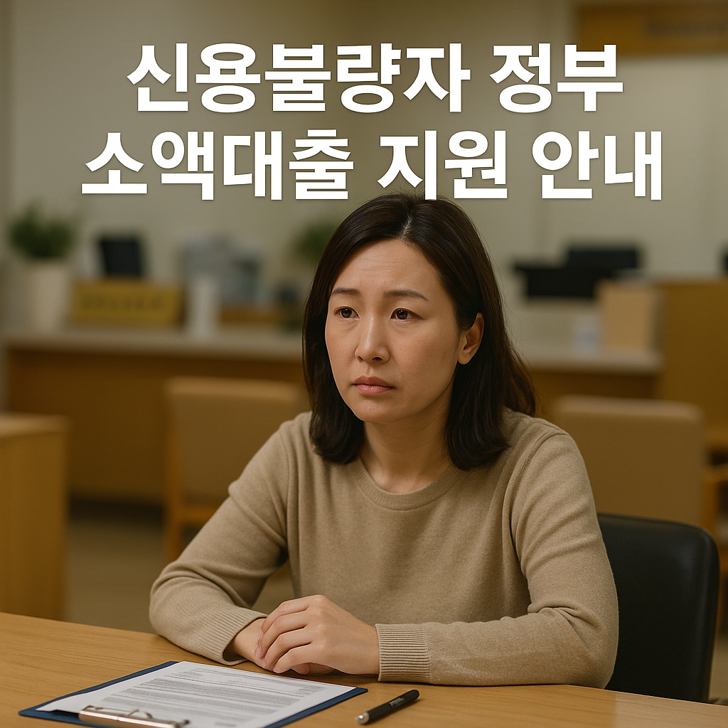 신용불량자 정부 소액대출 지원 + 조건 완화 안내