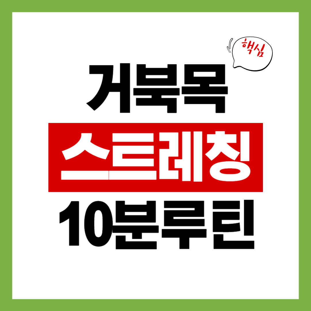 거북목 스트레칭 10분 루틴으로 자세교정과 목통증 잡는 법