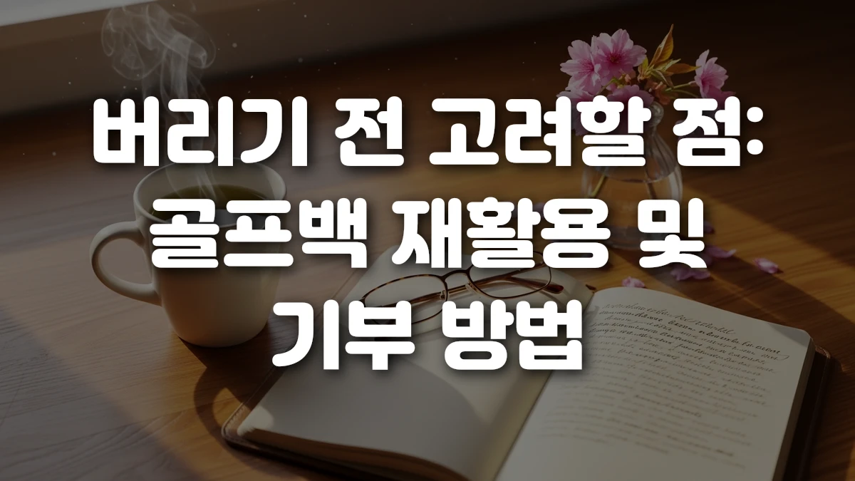 버리기 전 고려할 점 골프백 재활용 및 기부 방법
