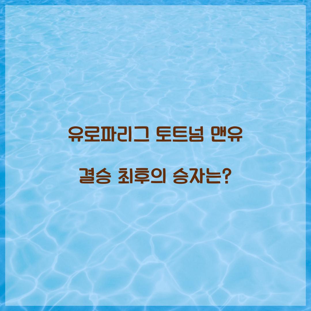 유로파리그 토트넘 맨유 결승