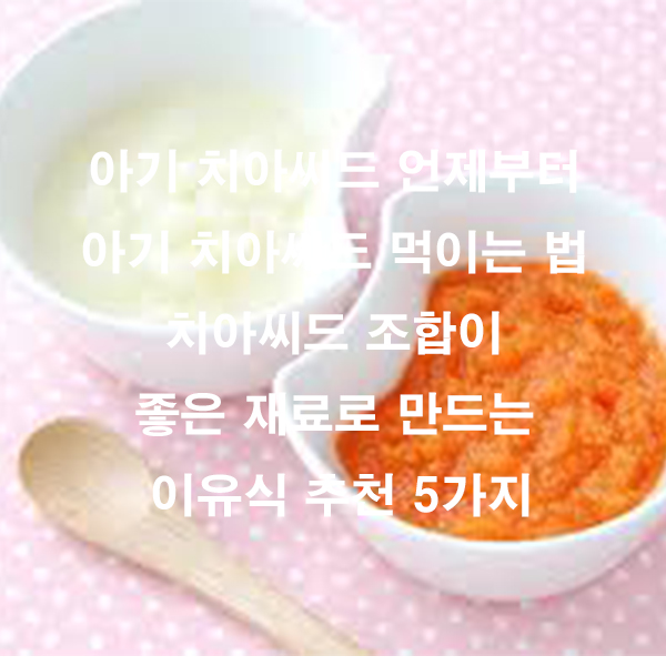 아기 치아씨드 언제부터 아기 치아씨드 먹이는 법 치아씨드 조합이 좋은 재료로 만드는 이유식 추천 5가지