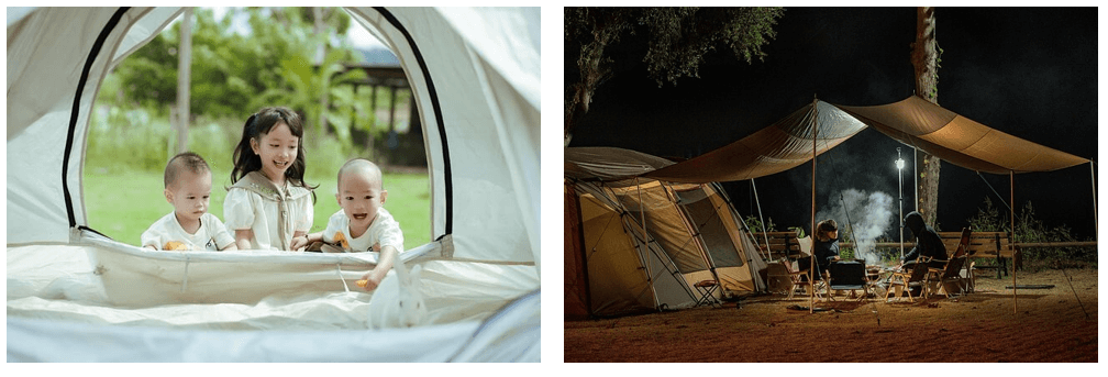 쾌적함을 위한 필수 용품: 텐트와 타프