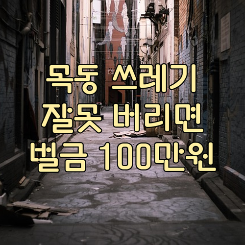 목동 주민 주목 쓰레기 잘못 버리면 ..