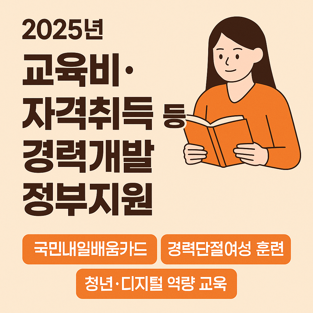 2025년 교육비,자격취득 등 경력개발 정부지원