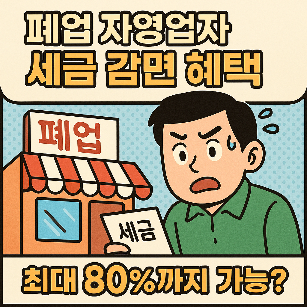 폐업 자영업자 세금 감면 혜택