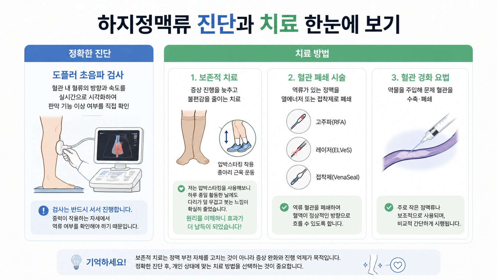 하지정맥류 (다리통증 원인, 정맥 역류, 자가진단)