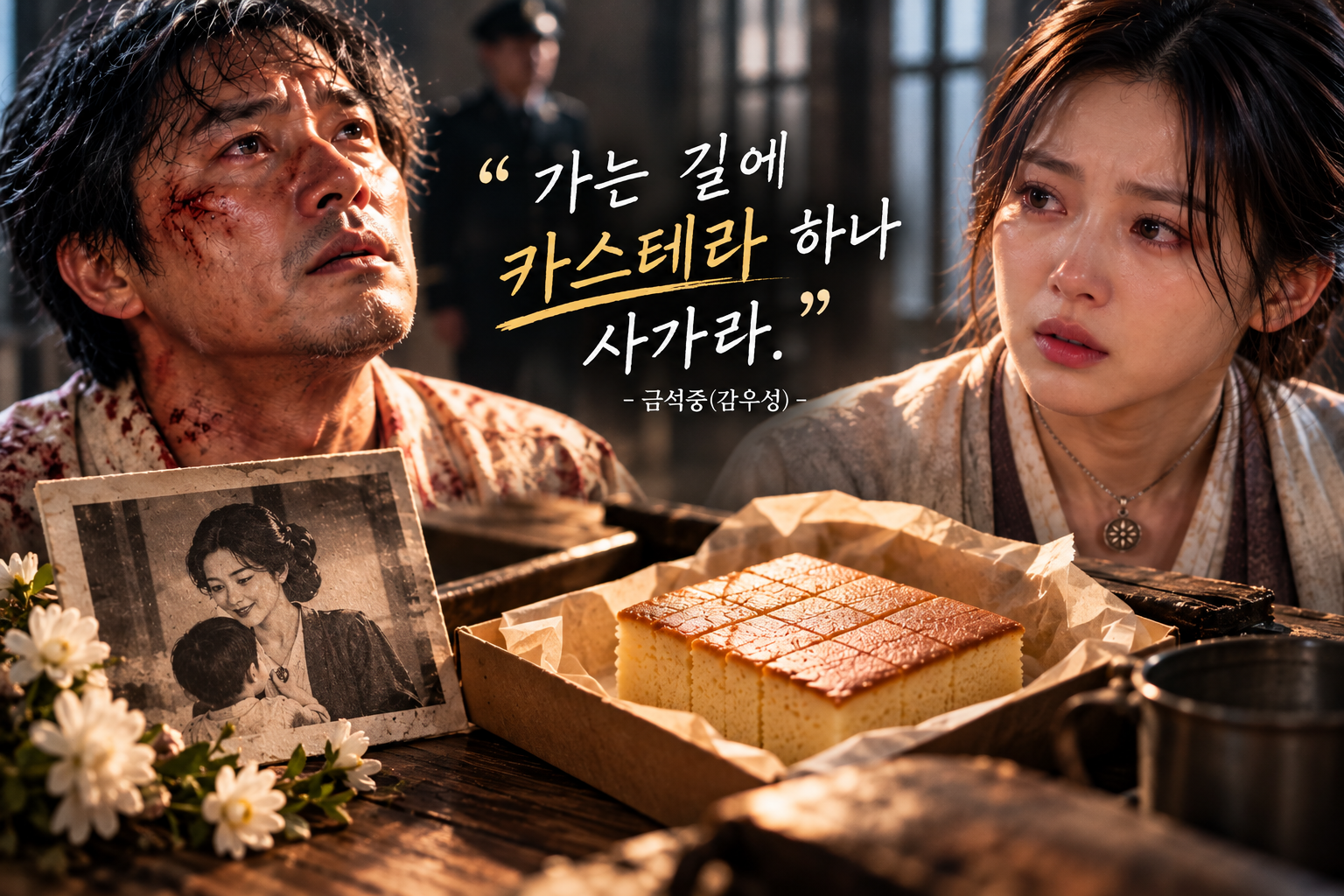 100일의 거짓말 6회 금석중 감우성이 이가경 김유정에게 남긴 마지막 말 카스테라와 아내 유소란을 향한 마음을 표현한 이미지