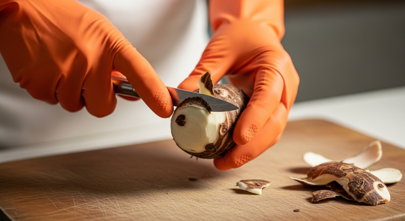 토란 껍질 까는법