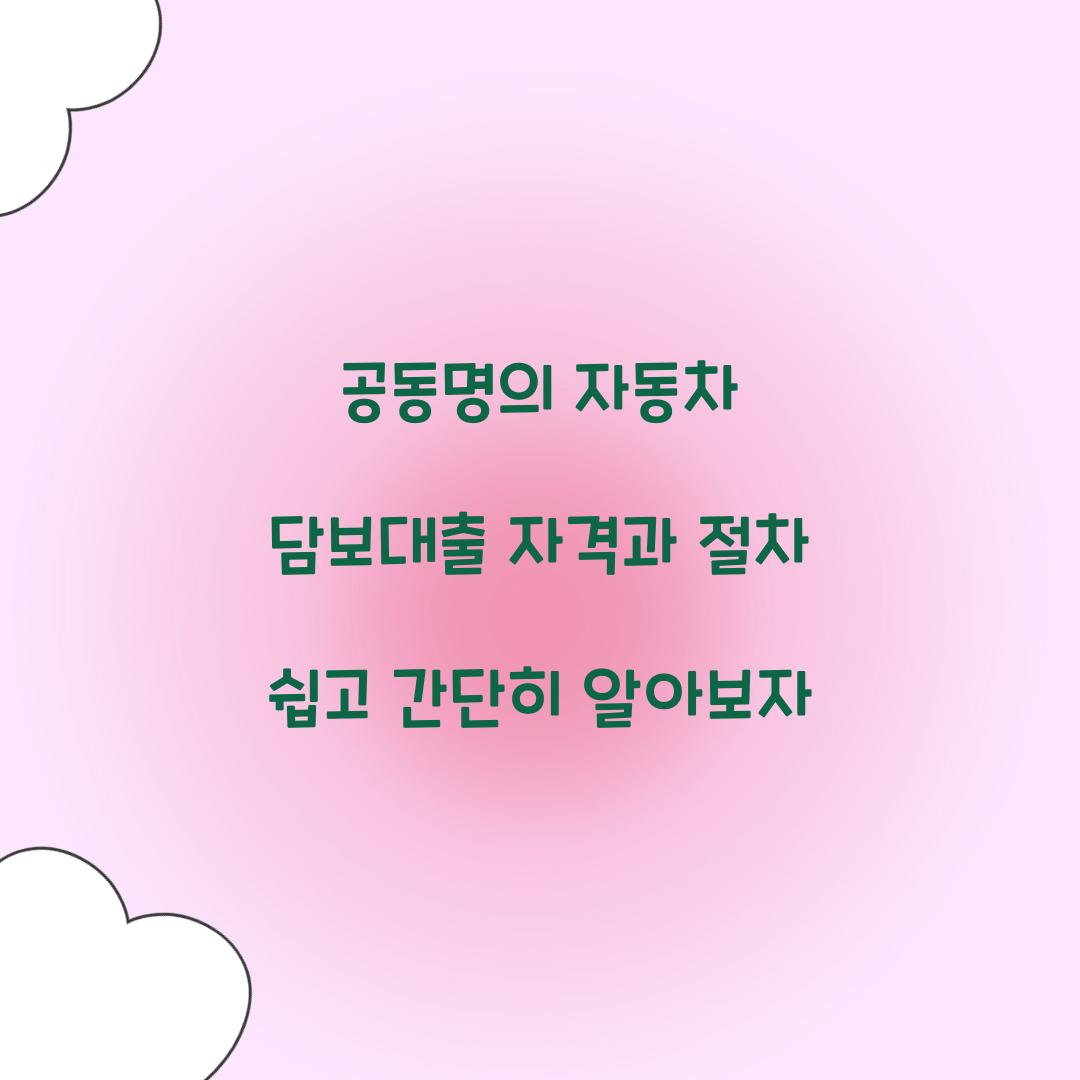 공동명의 자동차 담보대출