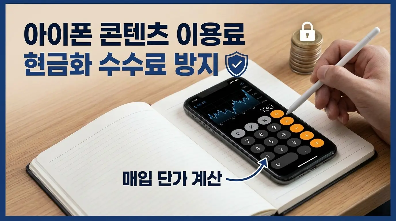 아이폰 콘텐츠 이용료 현금화 수수료 방지 및 매입 단가 계산