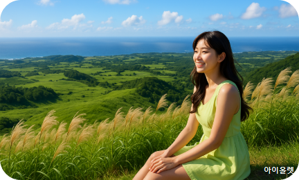 바람에 흔들리는 억새와 들판의 풍경