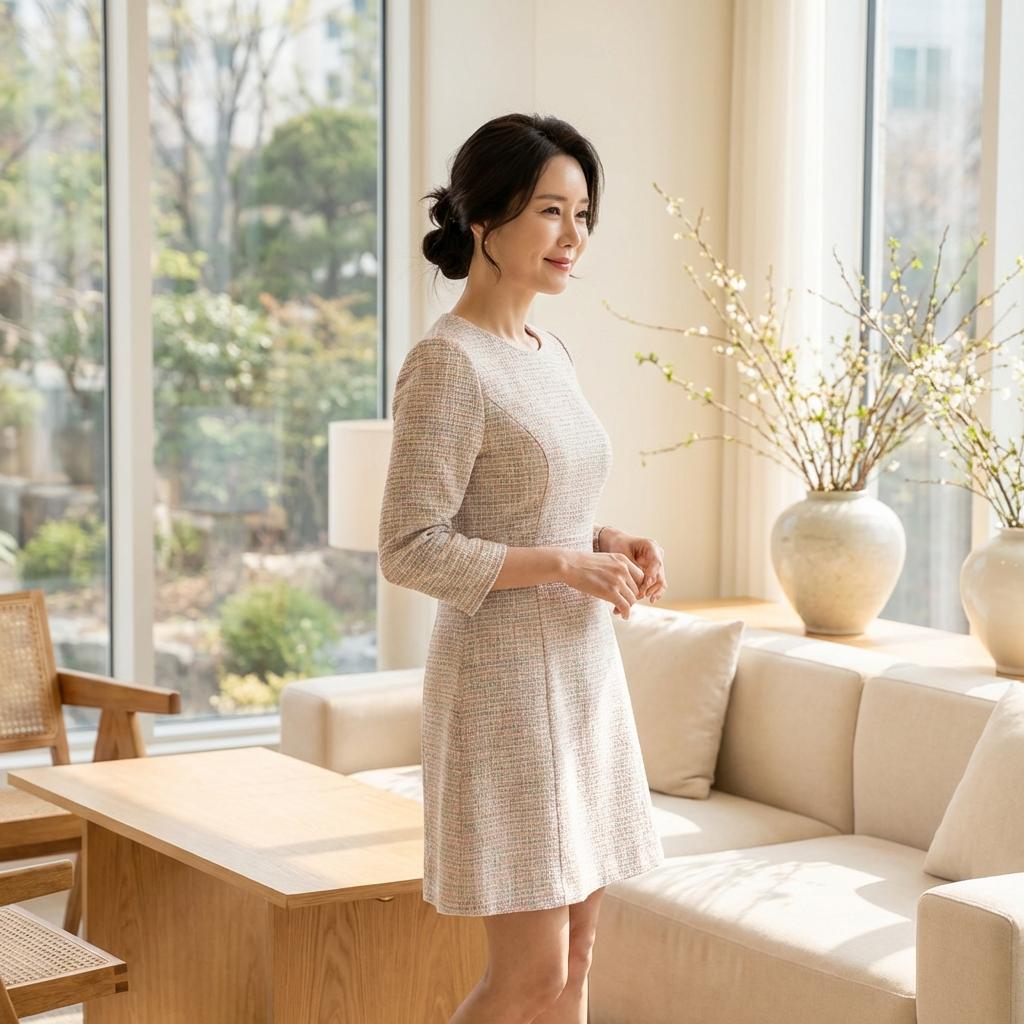 50대 뱃살 커버 조이마담 봄 원피스