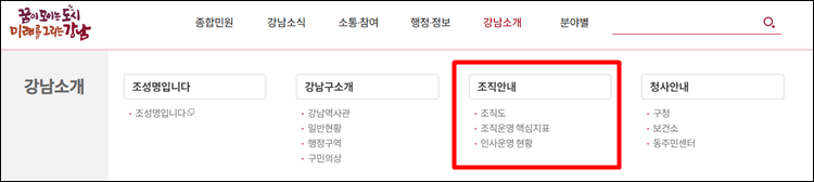 강남구청-홈페이지