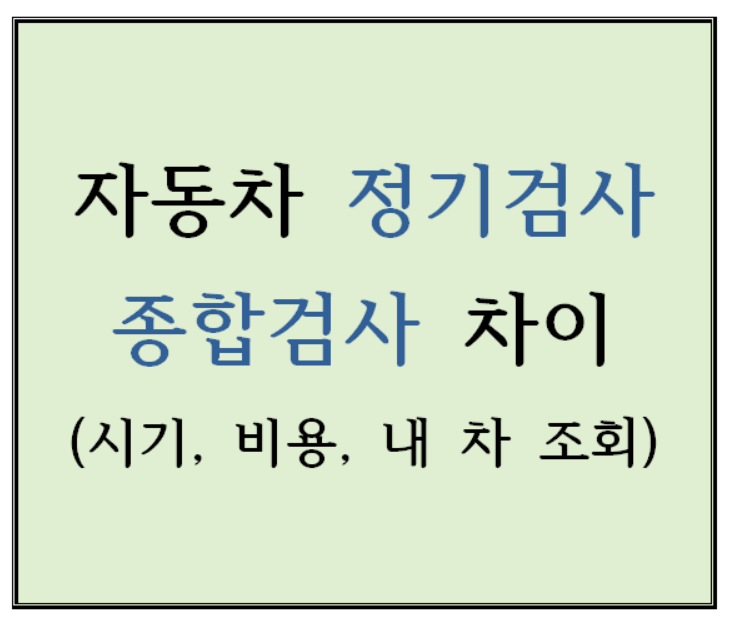 정기검사 vs 종합검사 차이