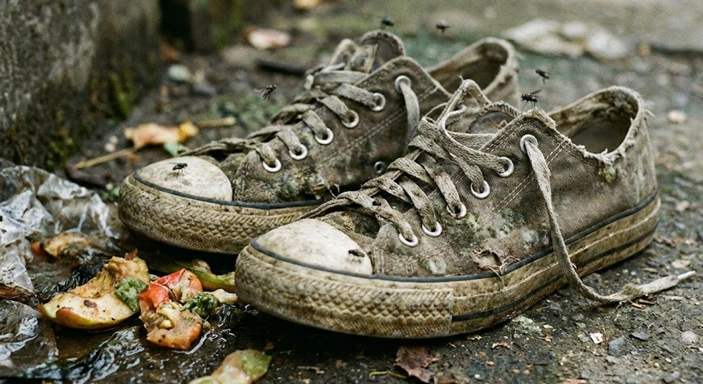 더럽고 냄새나는 신발 사진