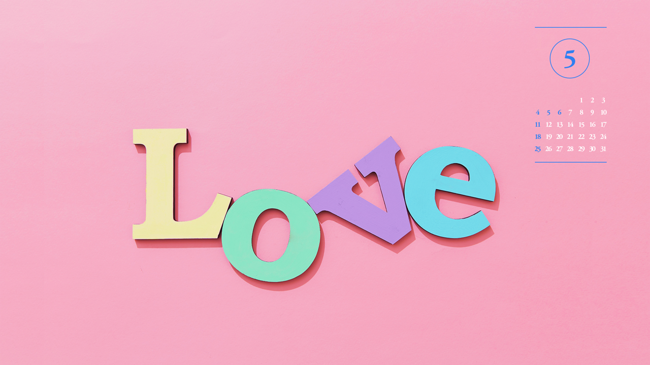 03 LOVE 파스텔 A - 2025년5월 노트북배경화면