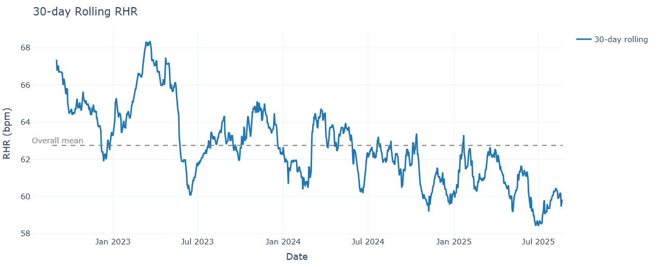 30일 이동 평균 RHR 추세