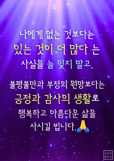 긍정과 감사 인생 명언 이미지 - 있는 것에 감사하며 사는 삶