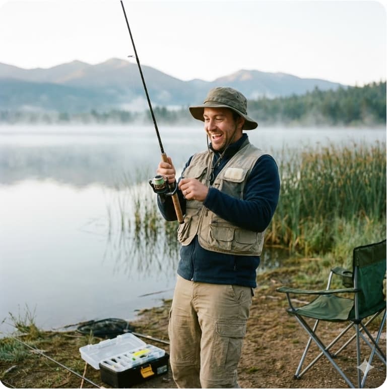 낚시 입문자가 첫 출조를 준비하는 모습