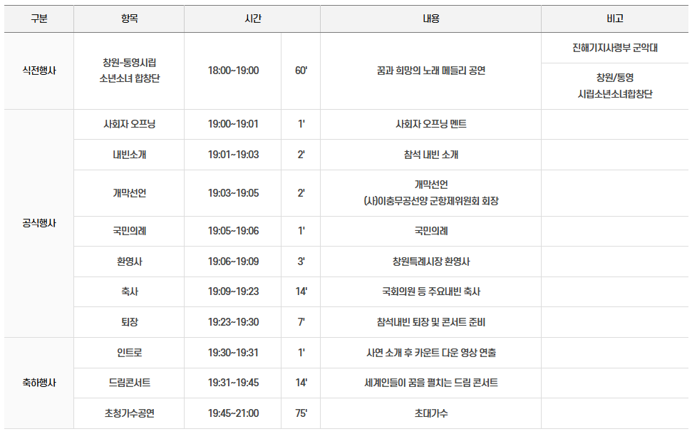 행사 일정