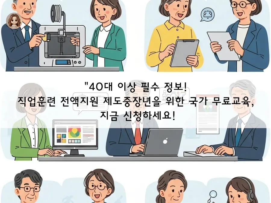 중장년 무료 직업훈련 지원제도 신청하세요